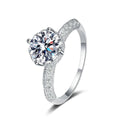Round Moissanite Ring with Pink CZ white background product image