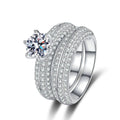 Stackable Moissanite Ring Set with CZ white background product image