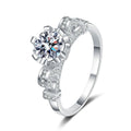 Round Moissanite Ring with CZ white background product image