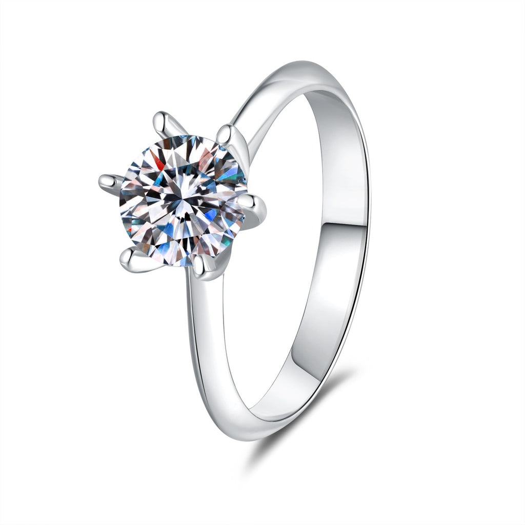 Round Moissanite Solitaire Ring white background product image