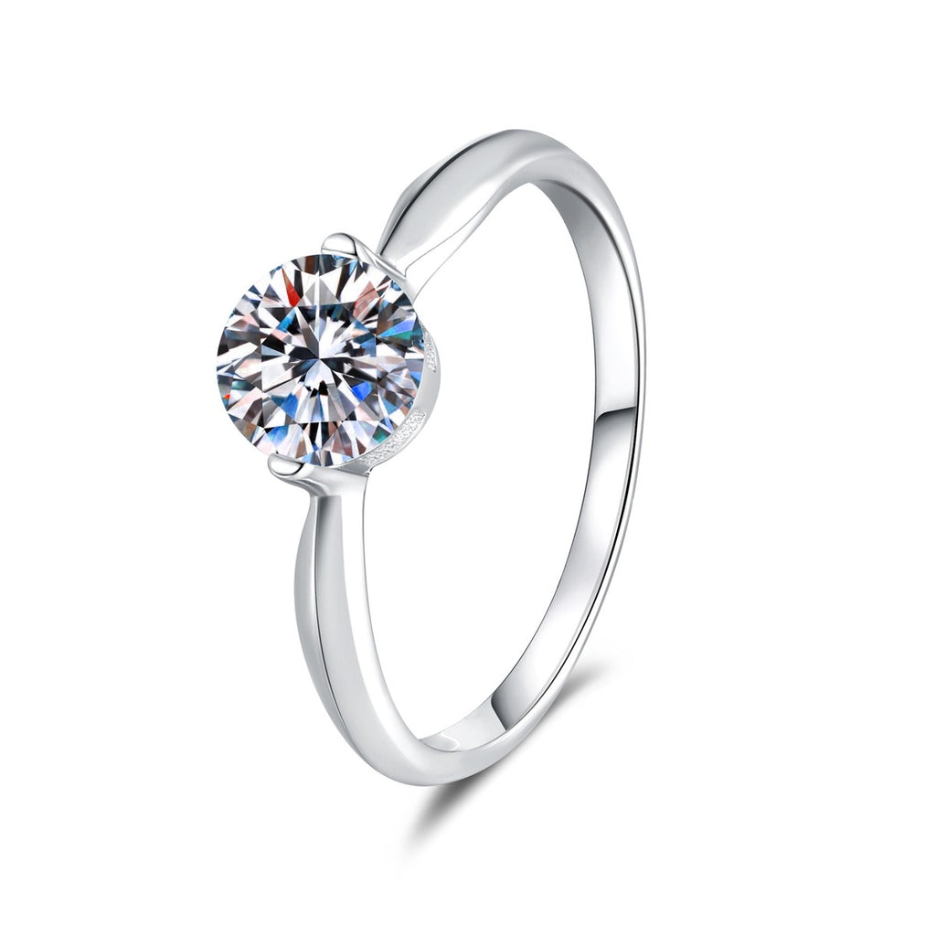 Round Moissanite Solitaire Ring white background product image