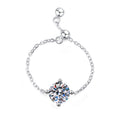 Adjustable Chain Moissanite Ring white background product image