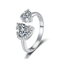 Adjustable Toi et Moi Moissanite Ring with CZ white background product image