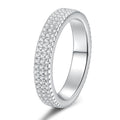 Full Eternity Moissanite Band Ring in White Gold-Plated S925 Sterling Silver white background product image