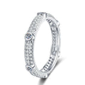 Moissanite Eternity Band Ring in White Gold-Plated S925 Sterling Silver white background product image