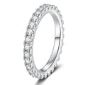 Moissanite Eternity Band Ring in White Gold-Plated S925 Sterling Silver white background product image