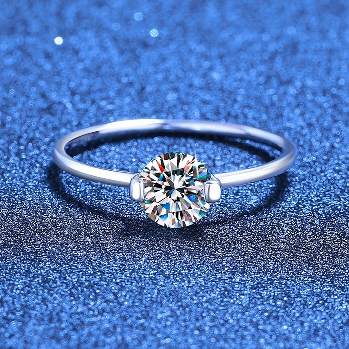 Bypass Moissanite Ring in White Gold-Plated S925 Sterling Silver product detail view
