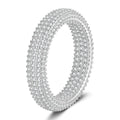 Full Moissanite Eternity Band Ring in White Gold-Plated S925 Sterling Silver white background product image