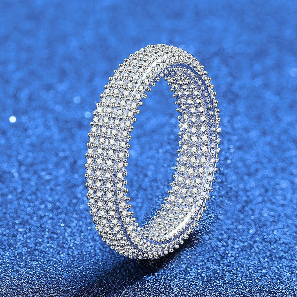 Full Moissanite Eternity Band Ring in White Gold-Plated S925 Sterling Silver product detail view