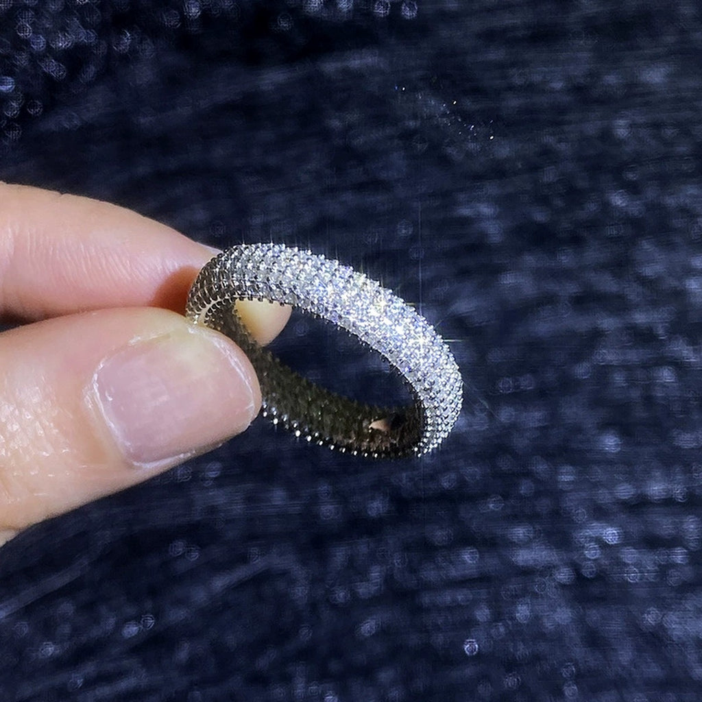 Full Moissanite Eternity Band Ring in White Gold-Plated S925 Sterling Silver product detail view