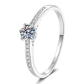 Round Moissanite Ring with CZ white background product image