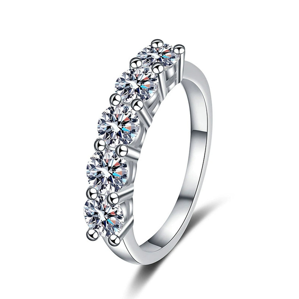 Round Moissanite Eternity Band Ring white background product image