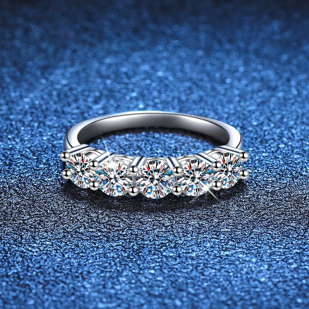 Round Moissanite Eternity Band Ring close-up product detail view
