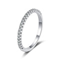 Slim Moissanite Eternity Band Ring in White Gold-Plated S925 Sterling Silver white background product image