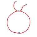 Red Cord Moissanite Adjustable Bracelet in Gold-Plated S925 Sterling Silver white background product photo