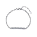 Moissanite Bar Tennis Bracelet in White Gold-Plated S925 Sterling Silver white background product photo