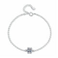Starburst Moissanite Chain Bracelet in White Gold-Plated S925 Sterling Silver white background product photo