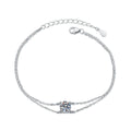 Kite Moissanite Chain Bracelet in White Gold-Plated S925 Sterling Silver white background product photo