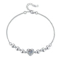 Round Moissanite Chain Bracelet in White Gold-Plated S925 Sterling Silver white background product photo