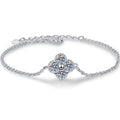 Two-Tone Moissanite Chain Bracelet white background product photo showing bracelet silhouette and moissanite setting