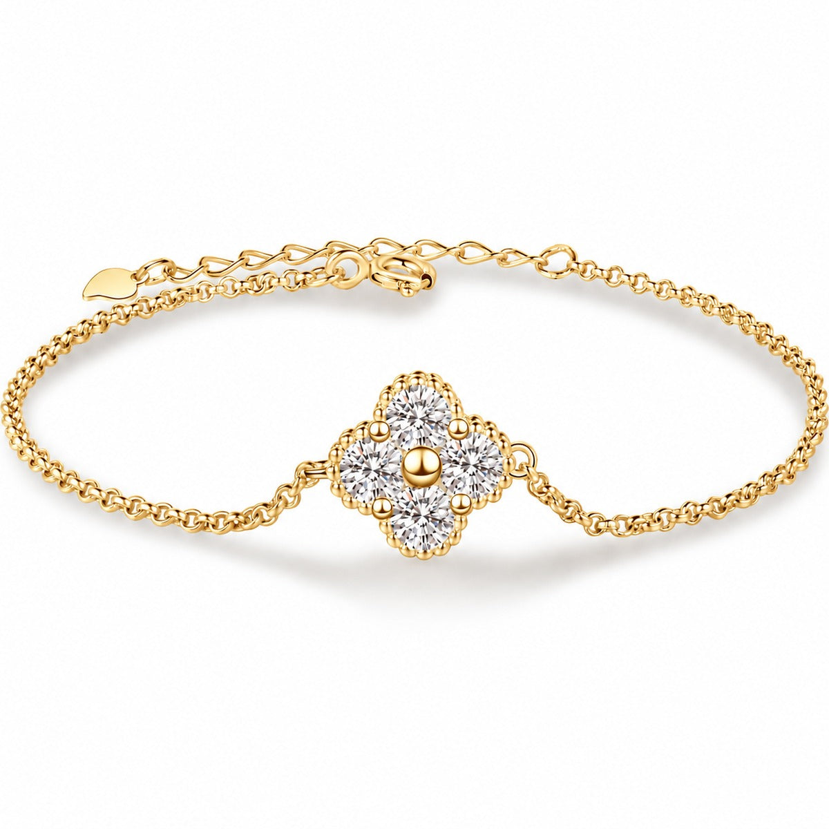 Two-Tone Moissanite Chain Bracelet metal color variant product photo showing finish and bracelet width
