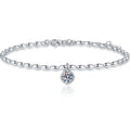 Pear Moissanite Chain Bracelet white background product photo showing bracelet silhouette and moissanite setting