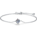 Round Moissanite Chain Bracelet white background product photo showing bracelet silhouette and moissanite setting