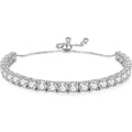 Round Moissanite Tennis Bracelet white background product photo showing bracelet silhouette and moissanite setting