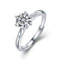 Couples Round Moissanite Wedding Rings in white gold-plated S925 sterling silver on clean white background