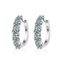 Three-Row Round Moissanite Hoop Earrings in Gold-Plated S925 sterling silver product scene view showing front sparkle