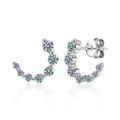 Crescent Moon Graduated Moissanite Stud Drop Earrings in Gold-Plated S925 sterling silver product scene view showing angled setting detail