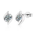 Pinwheel Round Moissanite Stud Earrings in Gold-Plated S925 sterling silver product scene view showing front sparkle