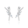 Rose Marquise Moissanite Stud Earrings with CZ in Gold-Plated S925 sterling silver product scene view showing front sparkle
