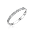 Round Moissanite Eternity Bangle in Gold-Plated S925 sterling silver styled product scene showing stone sparkle and chain detail