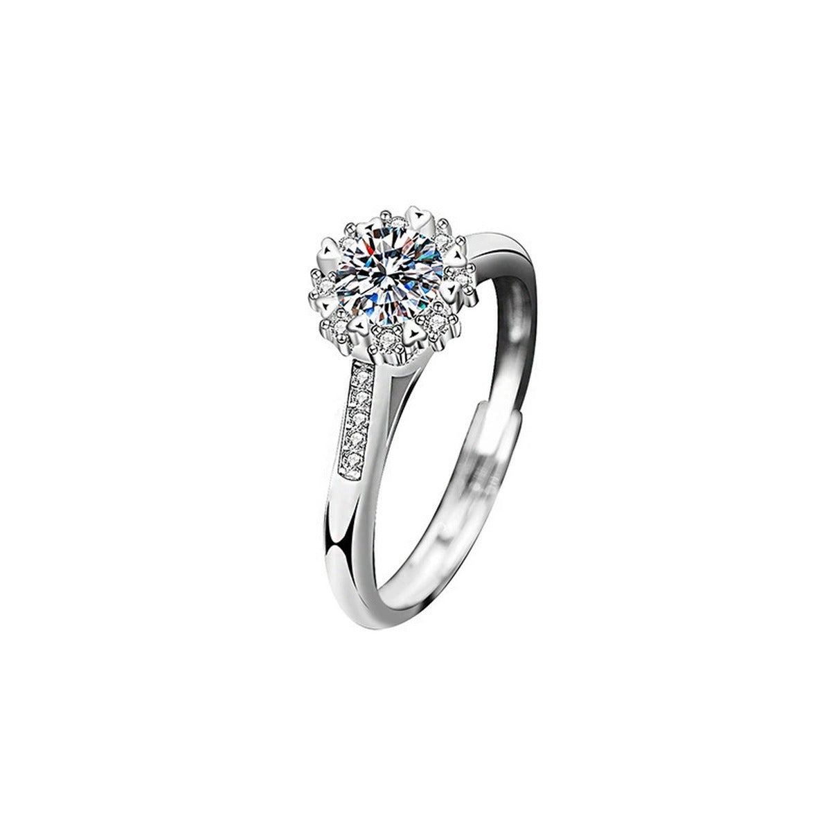 Greek Key Couples Round Moissanite Wedding Rings with CZ in gold-plated S925 sterling silver on clean white background