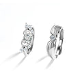 Angel Wing Couples Moissanite Wedding Rings in gold-plated S925 sterling silver on clean white background