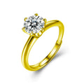 Round Moissanite Couples Wedding Rings in gold-plated S925 sterling silver on clean white background