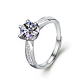 Couples Round Moissanite Wedding Rings with CZ in white gold-plated S925 sterling silver on clean white background