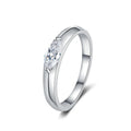 Marquise Moissanite Wedding Band in white gold-plated S925 sterling silver on clean white background