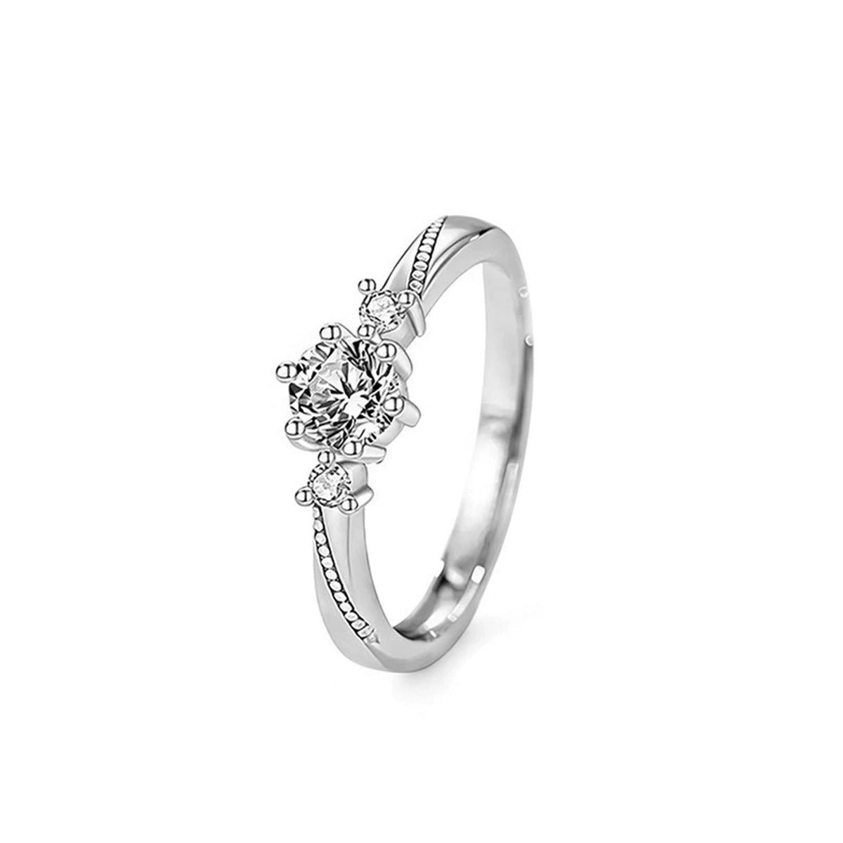 Round Moissanite Couples Wedding Rings in gold-plated S925 sterling silver on clean white background
