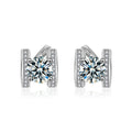 Bowknot Round Moissanite Huggie Hoop Earrings with CZ in Gold-Plated S925 sterling silver product scene view showing front sparkle