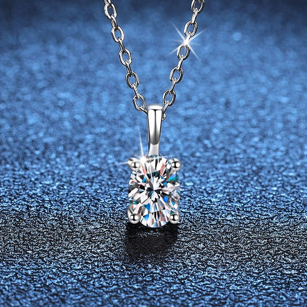 oval moissanite pendant necklace product view