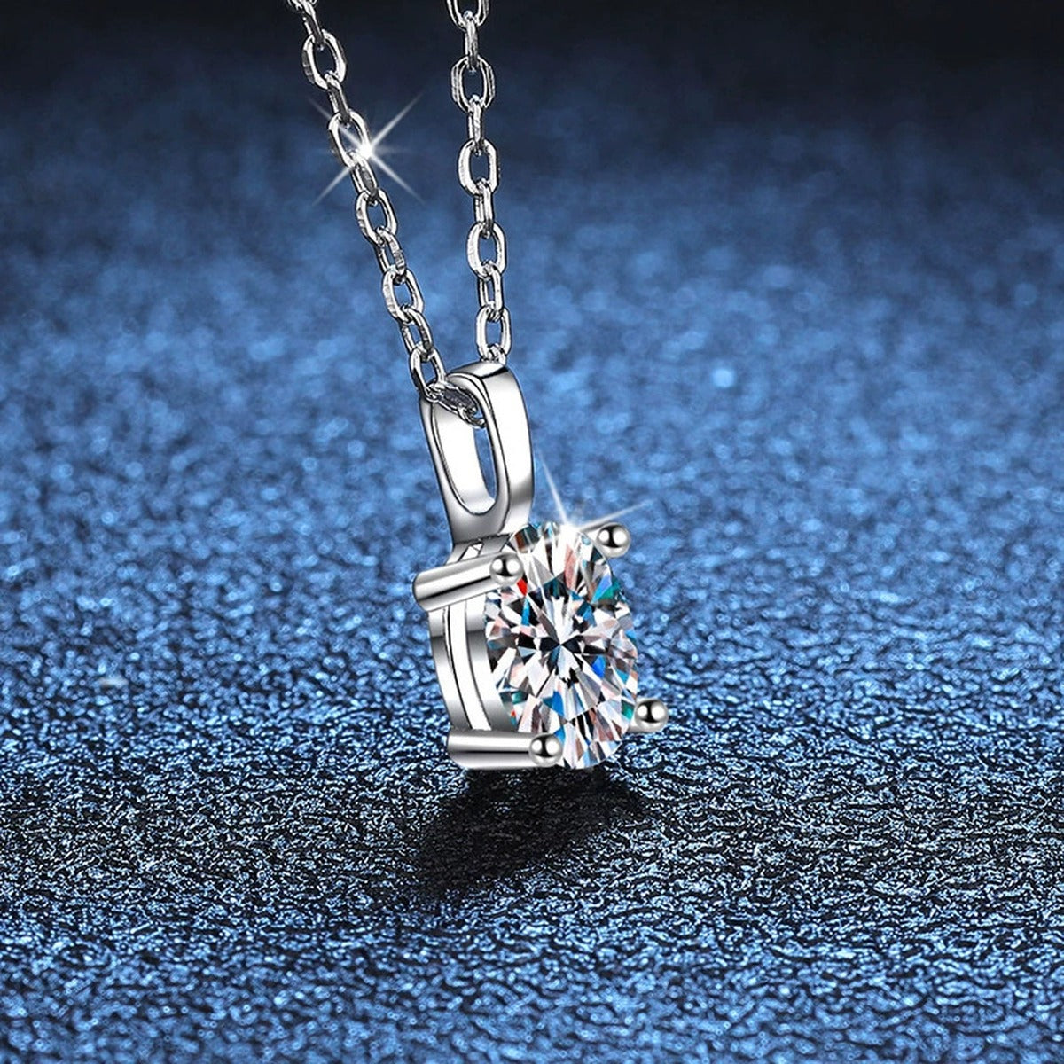 oval moissanite pendant necklace product view