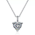 heart moissanite pendant necklace on white background