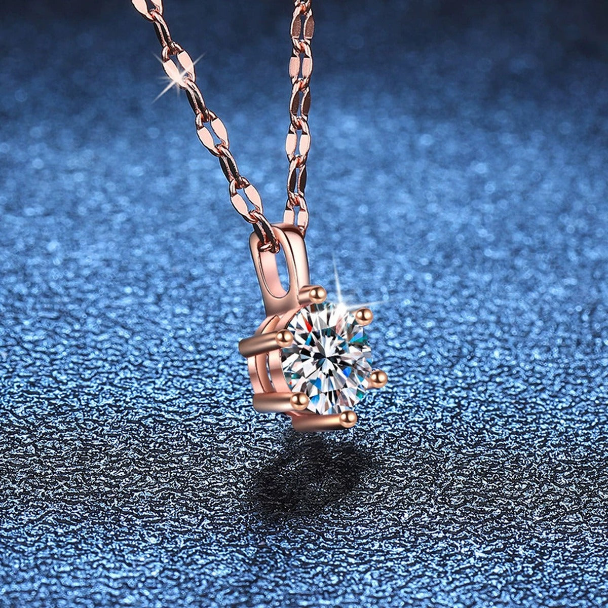 round moissanite solitaire pendant necklace product view