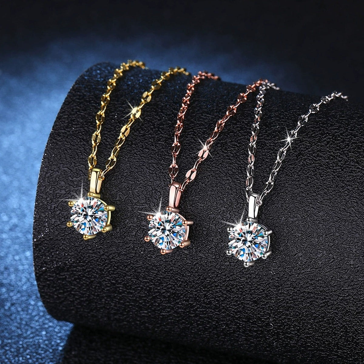 round moissanite solitaire pendant necklace product view