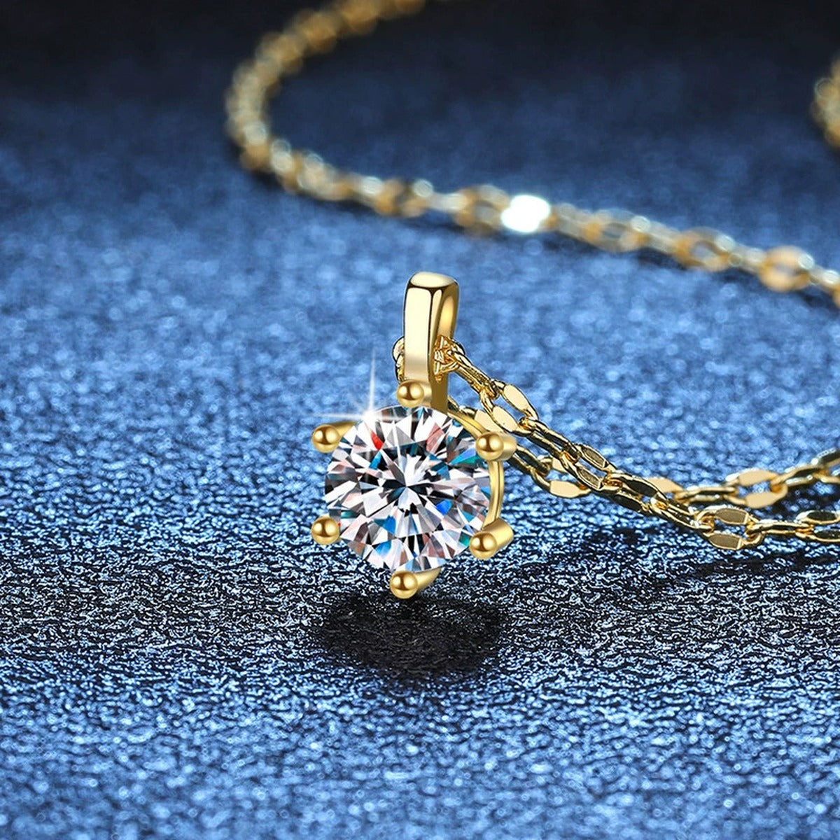 round moissanite solitaire pendant necklace product view