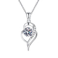 swirl round moissanite pendant necklace on white background product view