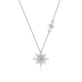 starburst moissanite station pendant necklace on white background product view