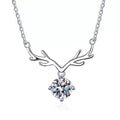 antler round moissanite pendant necklace on white background product 